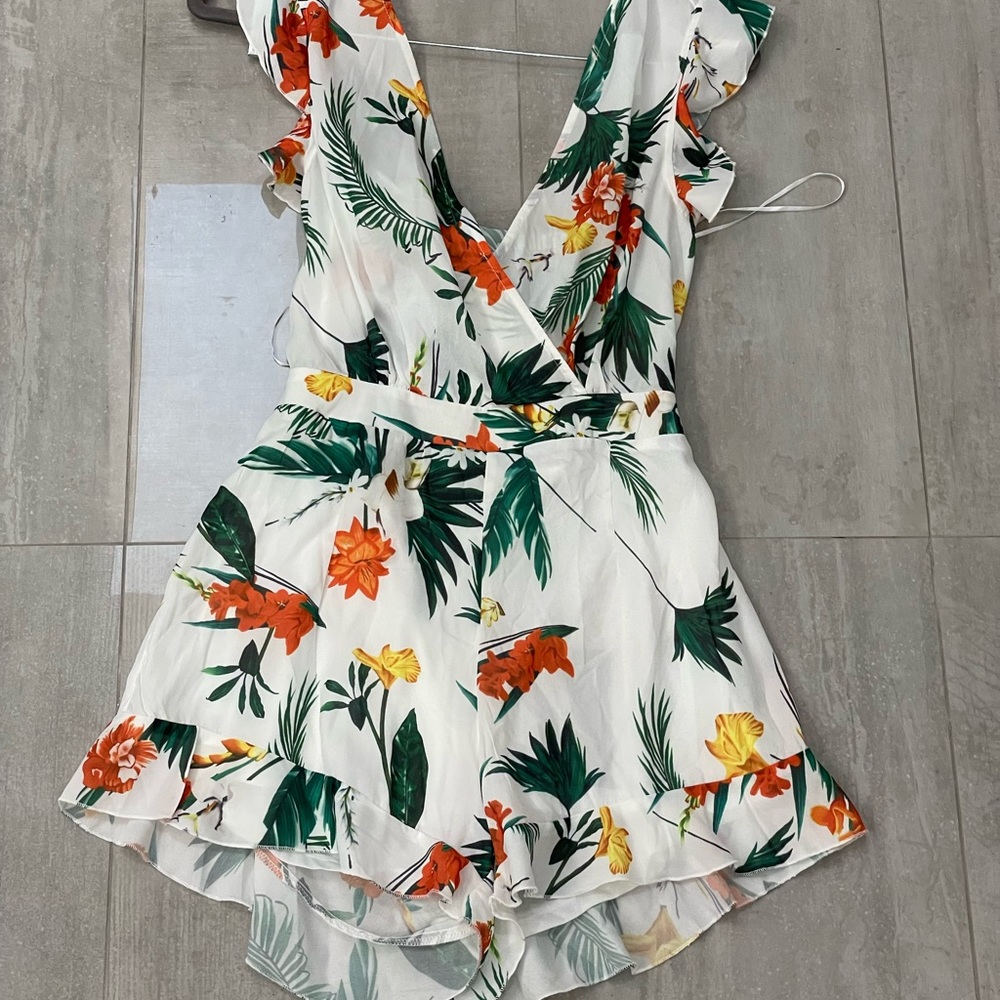 Flowy tropical romper